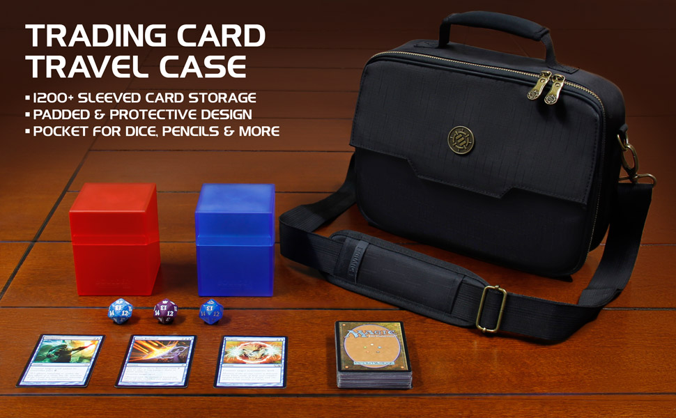 ENHANCE Trading Card Carrying Case for Magic the Gathering & Pokemon - Black