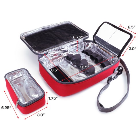 USA GEAR Diabetes Travel Case, Store Insulin Syringes and more - Red