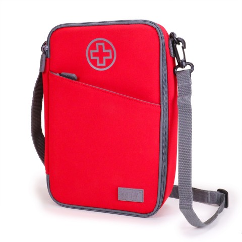 USA GEAR Epipen Shoulder Carry Case, Store Asthma Inhaler & more - Red