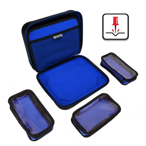 USA GEAR XL Hard Shell Dart Case, Dart Holder for 15 Darts & Accessories - Blue - Blue