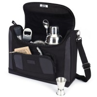 USA GEAR Travel Carrying Bag for Bartender Kits - Bag Only, Items Not Included  - Black