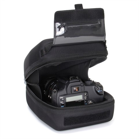 Quick Access DSLR Hard Shell Camera Case w Accessory Storage Padded Interior